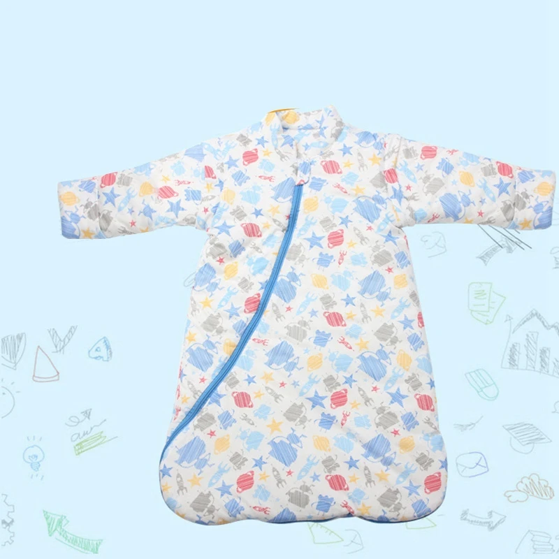 2 Pcs Unisex Baby Sleepsack Wearable Blanket Cotton Sleeping Bag Long Sleeve Nest Nightgowns Thickened Winter 3.5 Tog M, Robot