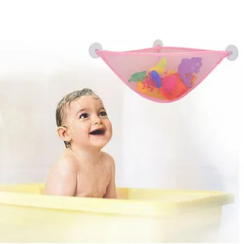 

2020 Home Bathroom Triangle Sucker Support Holder Mesh Cloth Drain Bag Multi-function Children Toys Storage Bags