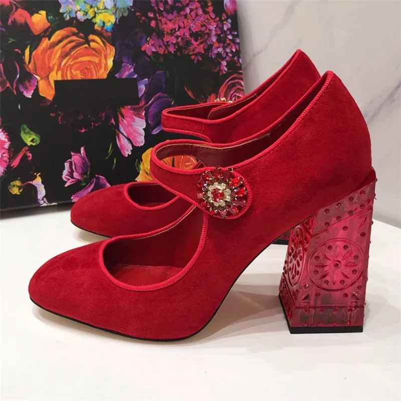 Новое поступление; женские туфли-лодочки с круглым носком; Узкие туфли mary janes Zapatos; Изящные женские туфли-лодочки на высоком квадратном каблуке из ПВХ; 43