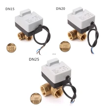 AC220V 3-ходовой Электрический моторизованный шаровой клапан трехпроводной два Управление для кондиционирования воздуха