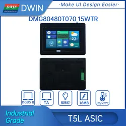 Painel de toque capacitivo dwin, tela lcd de 7 polegadas 800*480, hmi, industrial, uart, display tft, resistente