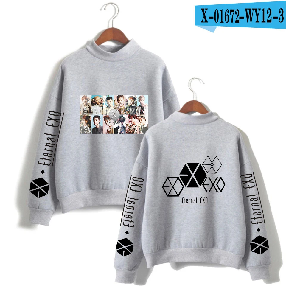 EXO PLANET#5 футболка с водолазкой модный рэпер певец хип-хоп пуловер оверсайз EXO PLANET#5 Толстовка для женщин - Цвет: L