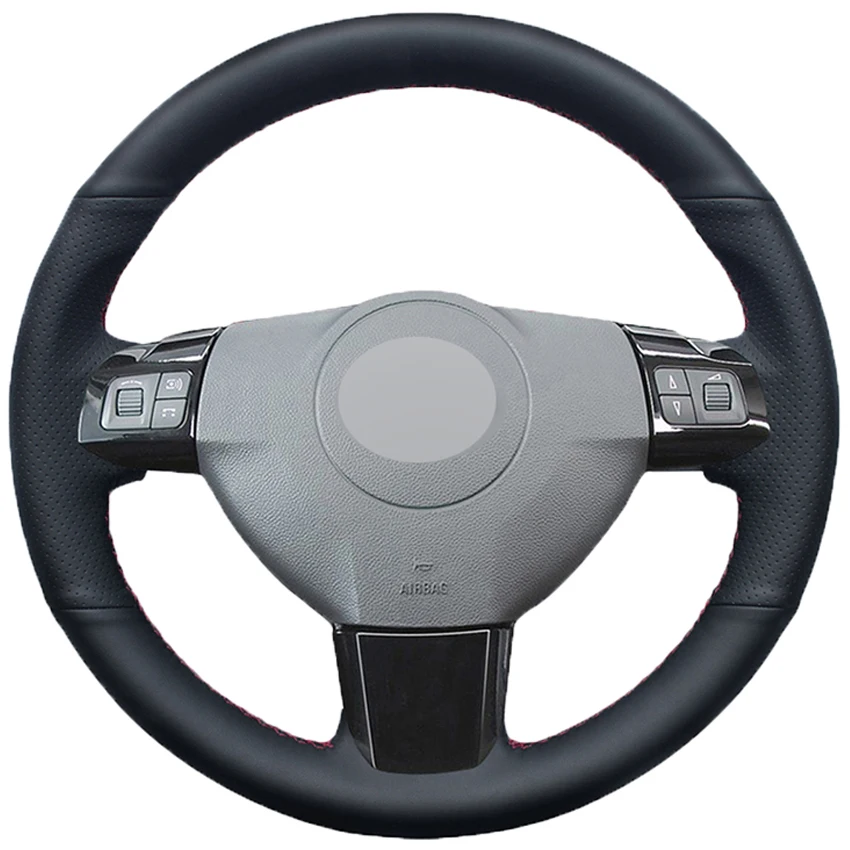 Black Faux Leather Car Steering Wheel Cover For Opel Astra (h) Signum