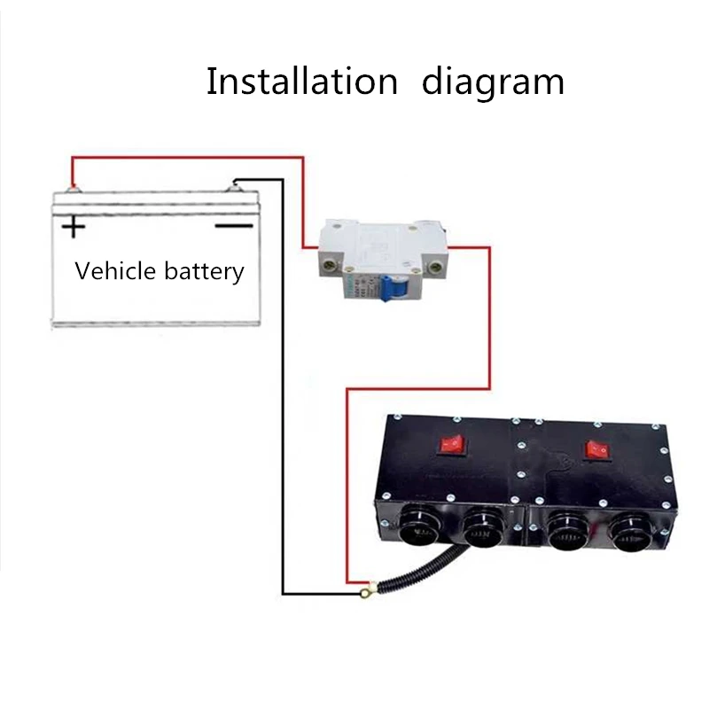 12 V/24 V 600W фары для автомобилей Вольфрам нагреватель 2 воздушные отверстия на выходе 2 Вентилятор охлаждения 80C используется для размораживания обдува Противообледенительная, мгновенный зима отопительный