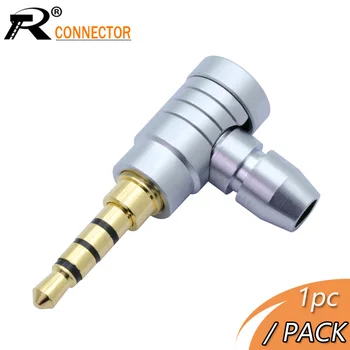 

1PC Jack 3.5mm 4 Pole Stereo Audio Right Angle Barss Plug Jack Cable Solder Adapter Connector