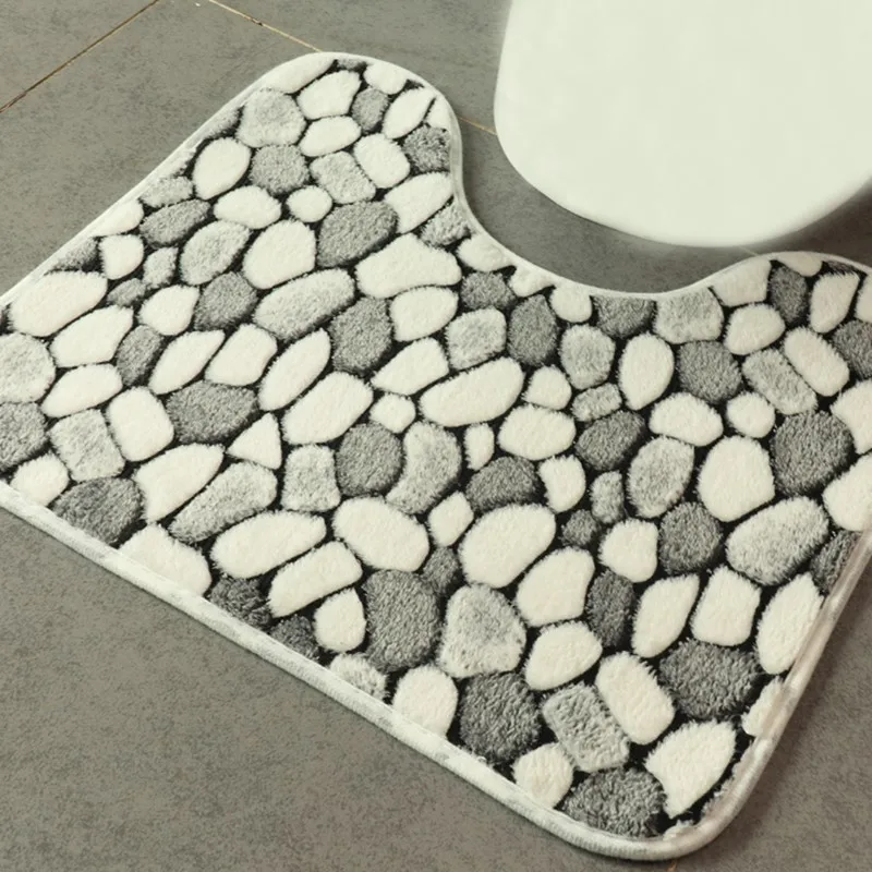 3 шт./компл. теплый коврик для ванной из полиэстера с рисунком булыжника