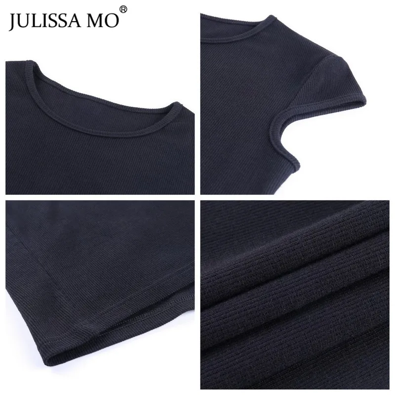 Женское облегающее мини платье JULISSA MO с круглым вырезом и разрезом Летнее белое