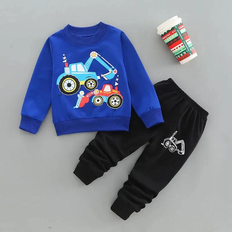 baby clothes set for girl 1-5 Years Spring Boy Clothing Set 2021 New Casual Fashion Cartoon Active T-shirt+ Pant Kid Children Baby Toddler Boy Clothing pajamas for baby girl