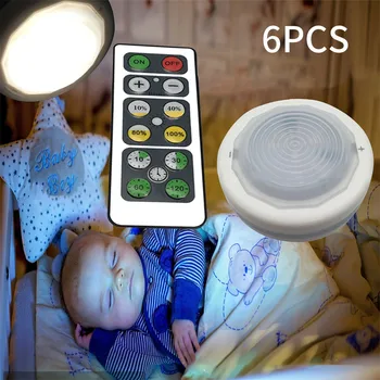 

Dimmable LED Under Cabinet Lighting Wireless LED Puck Lights Lamp with Remote