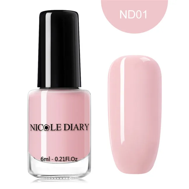 NICOLE DIARY чистый лак для ногтей 9 мл розовый белый черный лак для ногтей Быстросохнущий стойкий лак для ногтей 6 цветов Маникюр - Цвет: Синевато-стальной цвет