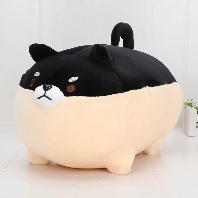 18X40 см милый Косплей Shiba «Лисья Секретная служба»(Inu Собака Мягкие плюшевые игрушки животных корги чай подушка каваи Рождественский подарок для детей - Цвет: black
