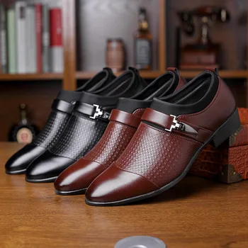 

New Brand Men Formal Shoes slip on Pointed Toe Patent Leather Oxford Shoes For Men Dress Shoes Business Plus Size 38-48
