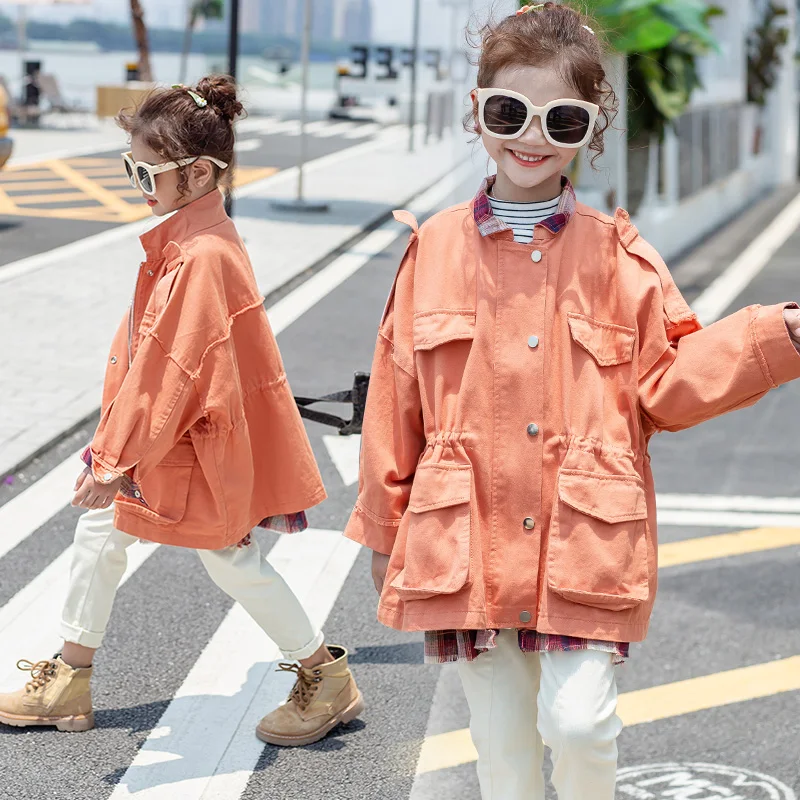 

Casual Girls Coats Cotton Loose Kids Windbreakers Fashion Baby Girls Clothes Tops Teenagers Outfits for 6 8 10 12 Years Child