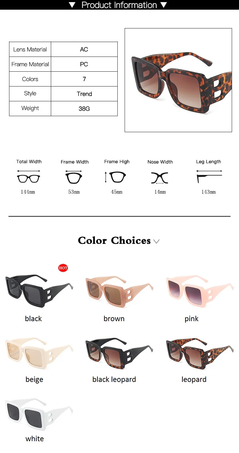 fashion sunglasses Square Sunglasses Women Fashion New Vintage Big Frame Shades Men Brand Design Luxury Sun Glasses UV400 Oversized Eyewear Oculos ray ban sunglasses women