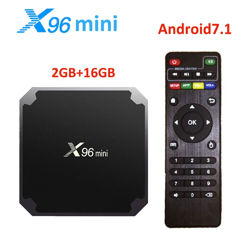X96 Мини Android 7 1 ТВ приставка 2 ГБ DDR3 16 Гб rom Amlogic S905W четырехъядерный смарт H.265 4 ГГц WiFi