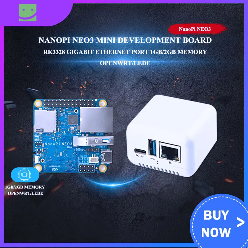 NanoPi NEO3 RK3328 гигабитный Ethernet порт 1 Гб 2 памяти OpenWrt/LEDE Прямая поставка|Аксессуары