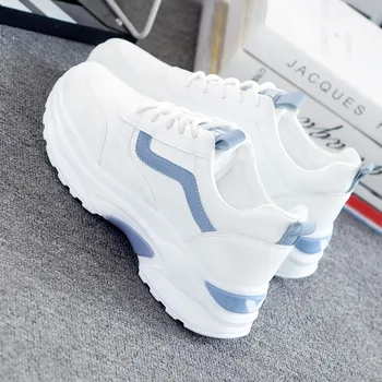 

Women Vulcanize Shoes Casual Fashion 2020 New Woman Comfortable Breathable White Flats Female Platform Sneakers Chaussure Femme