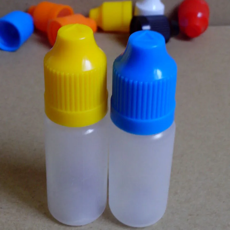 100pcs Empty Liquid Needle Bottle 10ml Plastic Dropper Bottles With Childproof Caps E Liquid