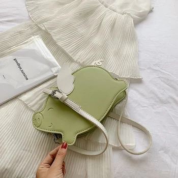 

Personality 3D Pig Shaped Women's Shoulder Bag Cute Small Animal Phone Purse Girls Designer PU Leather Crossbody Messenger Bags