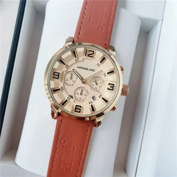 

montblanc- Luxury Brand Business Men's Delicate women Watch Waterproof Chronograph Quartz Stop Watch With Stainless steel 46