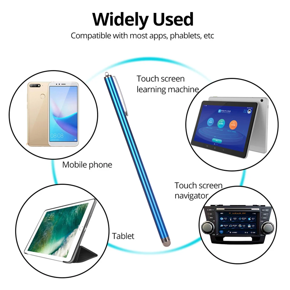 Для iPad, мобильного телефона, планшета, универсальный, высокое качество, металл, микрофибра, сенсорный экран, устройства, емкостная ручка, аксессуары для компьютера