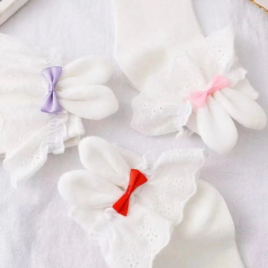 Cosplay&ware Pink Girls Kawaii Lolita Socks Cute Rabbit Ears Bowknot Japanese Gothic Lace Ruffles Stocking Cotton Cosplay -Zentai shop online H0e4f0811cd9f45f18746f26a7752a9aaA.jpg