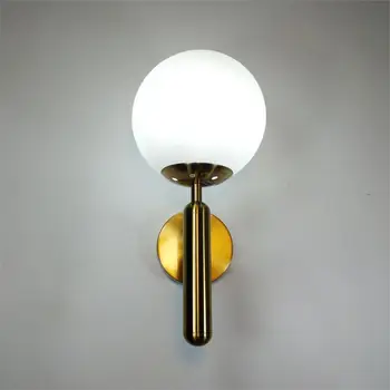 

Modern Indoor Wall Lamp Nordic Bedroom Lamp Gold Black Glass Bedside Lighted Interior Led Lights Decoration Wall Mounted Iron AC