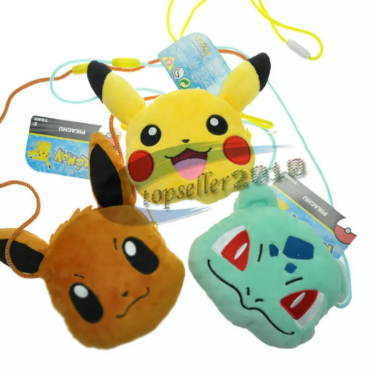 Takara Tomy Покемон Пикачу Eevee Мягкая кукла игрушки мягкий плюшевый Bulbasaur маленькая ручная сумка подвеска брелок дети девочка подарки 11 см