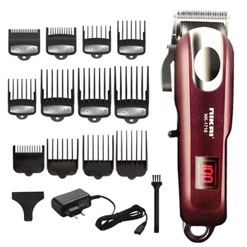 

Cordless professional hair clipper fading hair trimmer barber electric hair cutting kit adjustable haircut machine pivot motor