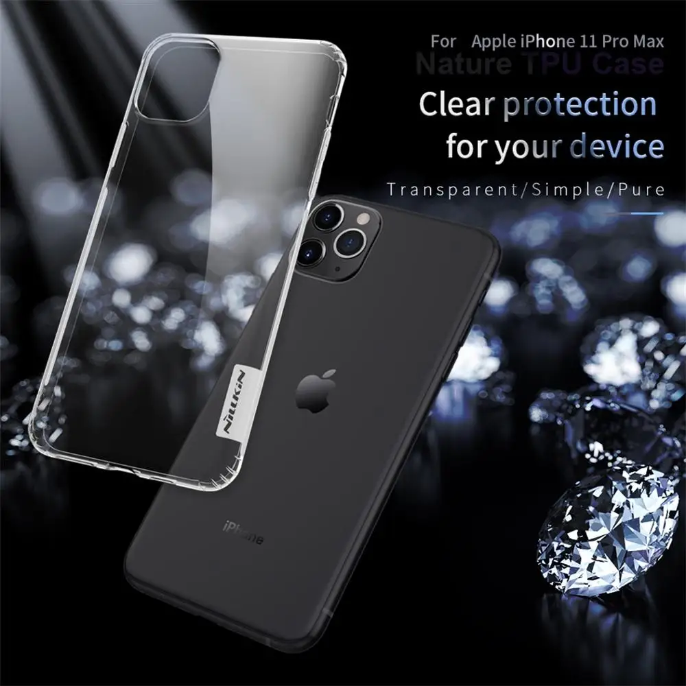 Чехол на айфон 11 Nillkin для iPhone Pro Max прозрачный мягкий силиконовый чехол из ТПУ