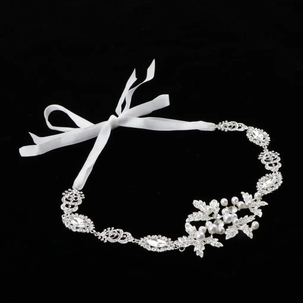 Headband Rhinestone Hair Accessories Headdress For Women And Girls, Silver