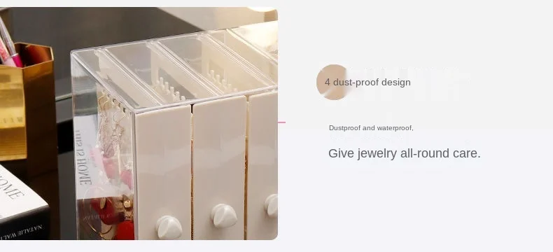 Large Capacity Jewelry Storage Box, Transparent Display Stand, Dustproof Jewelry Jewellery Necklace Bracelet, Organize Drawer