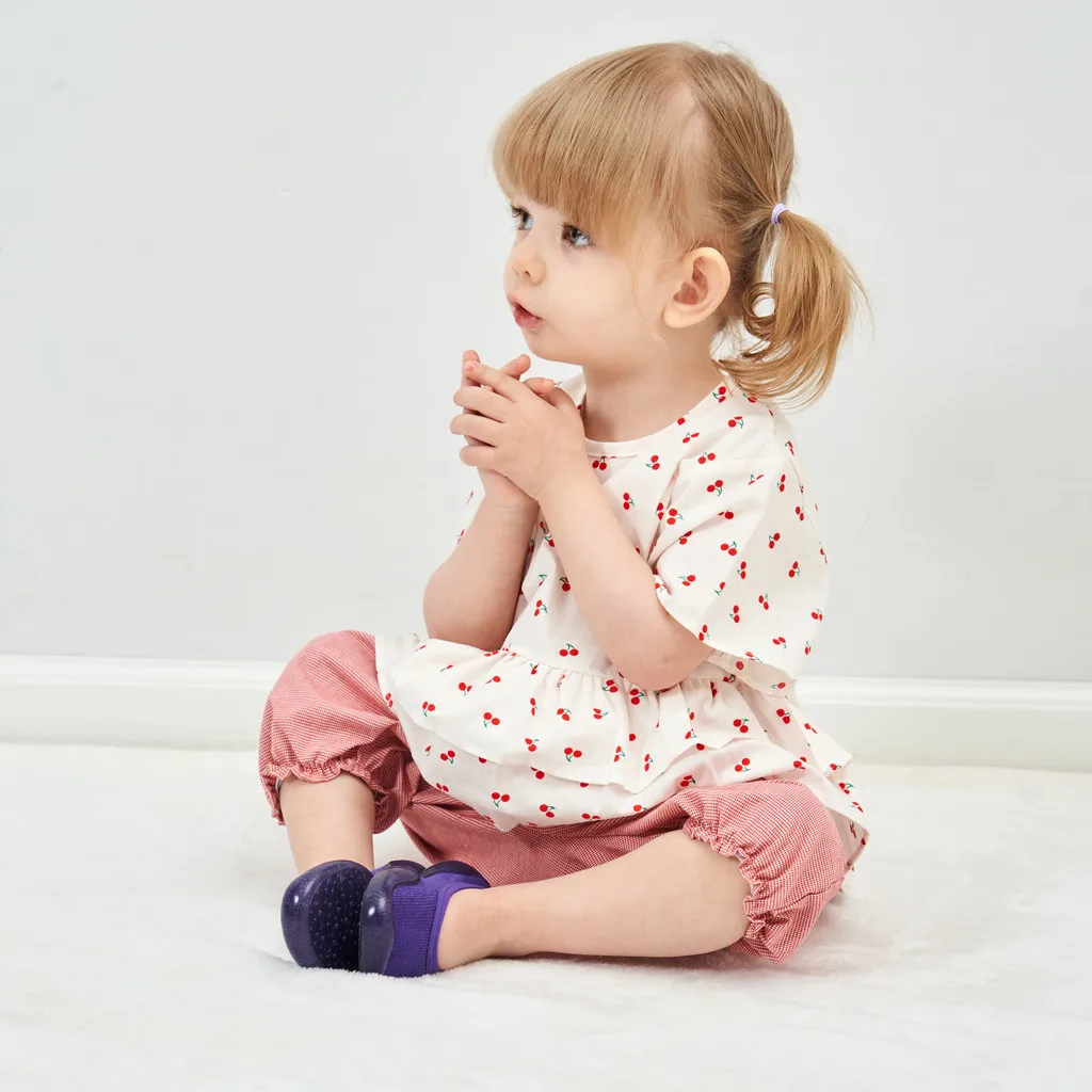 Носки для девочек; носки для новорожденных девочек; однотонные носки с мягкой резиновой подошвой; носки-тапочки; нескользящие носки для малышей;# G2