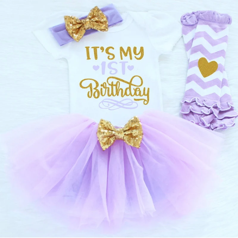 Г. Комплект праздничной одежды с цветочным рисунком для новорожденных девочек, одежда для первого дня рождения с юбкой-пачкой для девочек, костюм из тюля для малышей - Цвет: As Picture