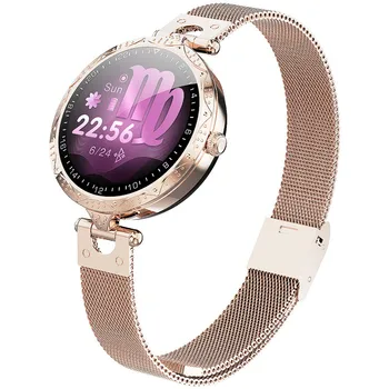 

New AK22 fashion ladies smart watch blood pressure blood oxygen heart rate smart bracelet fine steel strap IP67 waterproof 2020