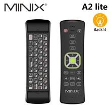 Minix neo a2 lite luz de fundo sem fio voar mouse ar 2.4ghz giroscópio controle remoto inteligente com teclado para android tv box pc