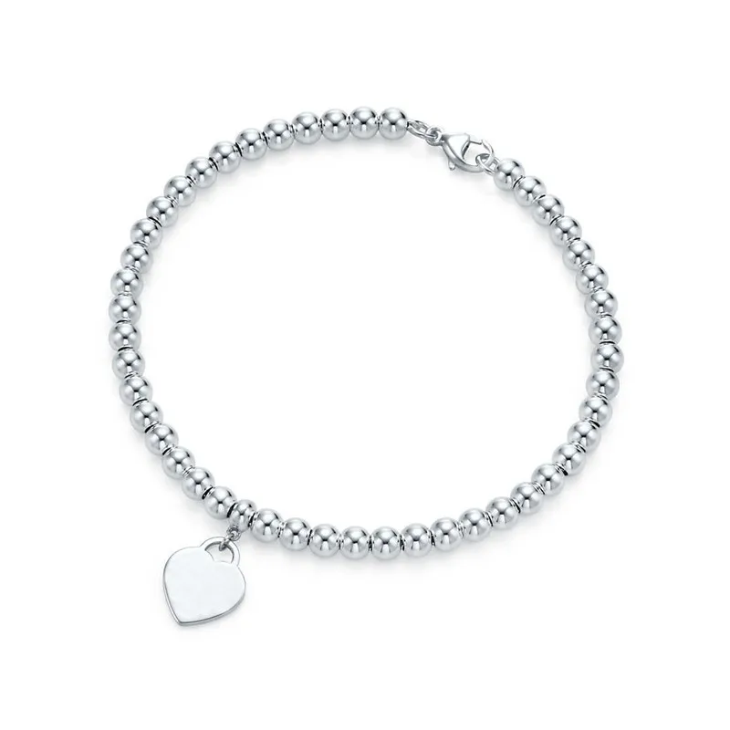

TIF heart bracelet sterling silver, classic heart-shaped chain does not decolorize the chain to send his girlfriend holiday gift