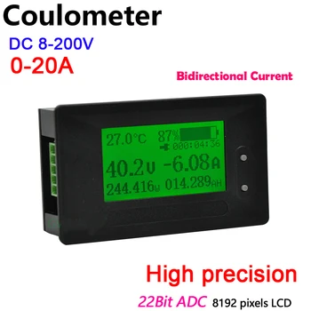 

DC 200V 20A Voltage Current Power Capacity METER battery indicator Monitor Lithium Li-ion Lifepo4 lead acid 12V 24V 36V 48V 60V