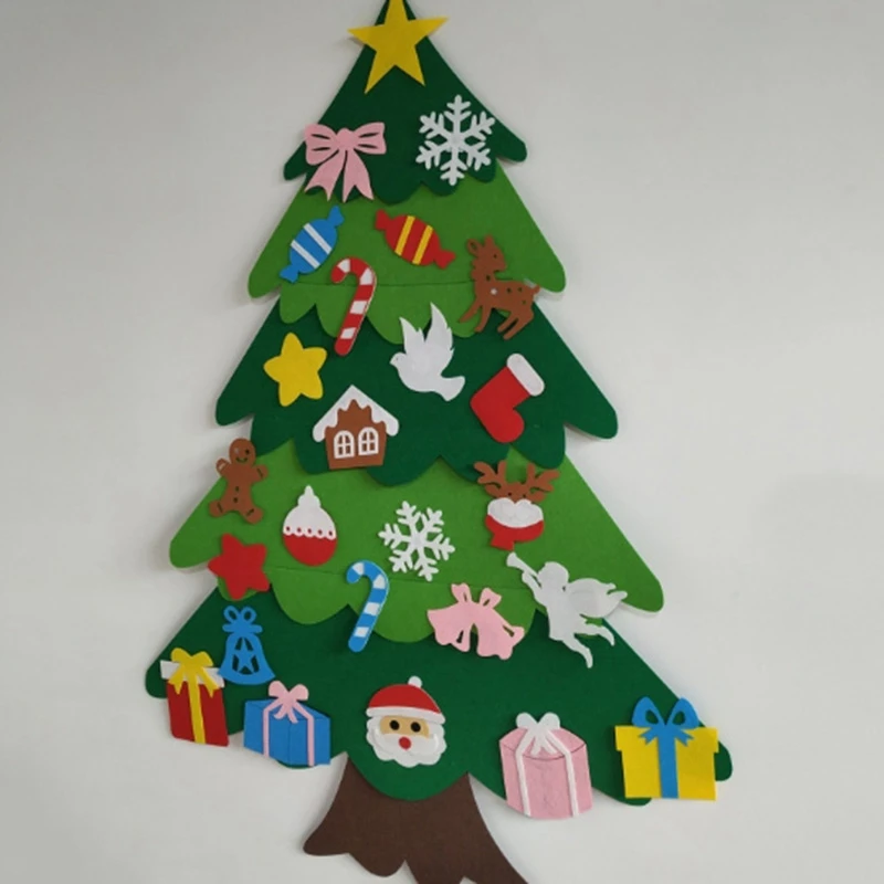 Креативная войлочная Рождественская елка для детей, 3,2 фута, сделай сам, Рождественская елка для малышей, 25 шт., украшения для детей, рождественские подарки, Висячие игрушки
