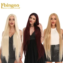 Ebingoo 613 смешанный блонд синтетический парик на кружеве с детскими волосами длинный прямой бордовый парик часть стильный Futura парик