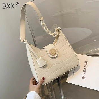 

[BXX] Crocodile Pattern PU Leather Bags For Women 2020 Autumn Fashion Shoulder Handbags and Purse Female Travel Bag HN951