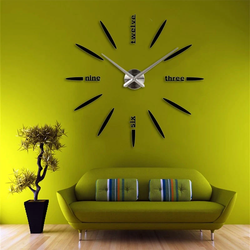 New Home Decoration Big Mirror Wall Clock Modern Design 3D DIY Large Decorative Wall Clocks Watch Wall Unique Gift