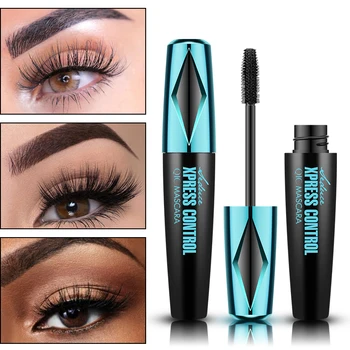 

4D Thick and Dense Mascara Extra Volume Waterproof Anti-smudge Lasting Makeup silicone brush head Deep Black Color Eye Cosmetics