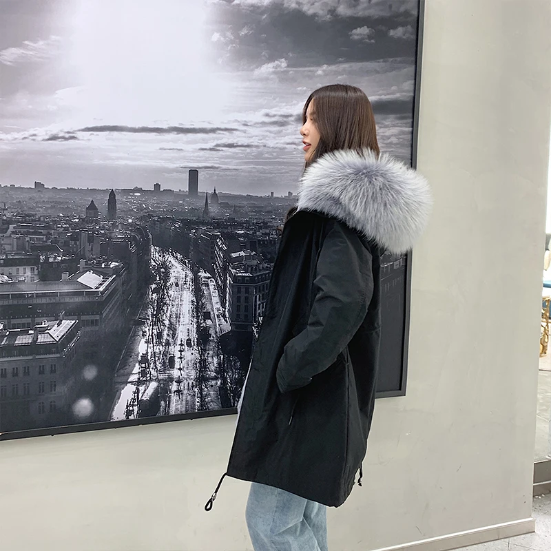 KMETRAM пальто из искусственного меха зимняя куртка женская парка с подкладкой из искусственного лисьего меха женская одежда корейское длинное пальто женские теплые парки 06568