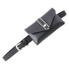 Женские Карманы на ремне, кошелек из искусственной кожи, Повседневная модная однотонная маленькая сумка, Повседневная сумка для подарков, кошелек с заклепками для девочек