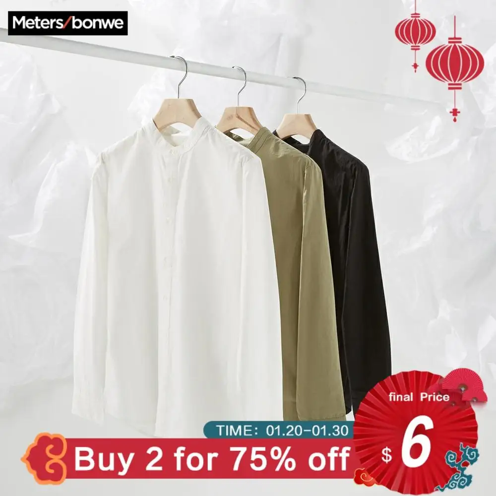 Kopen Metersbonwe Merk Mannen Nieuwe Casual Shirts 2019 Lente Herfst Mannelijke Slanke Lange Mouwen Shirts Reguliere Katoen Mannelijke Tiener Tops