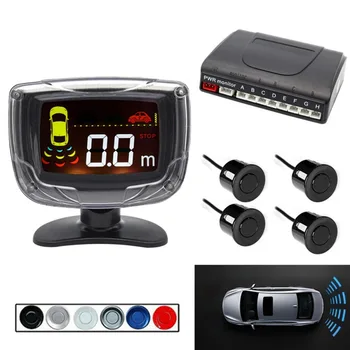 

Car Parking Sensor LCD Reverse Backup Radar Detector System Original Flat Sensors Can Connect Car DVD Monitor Rear Camera PZ500s
