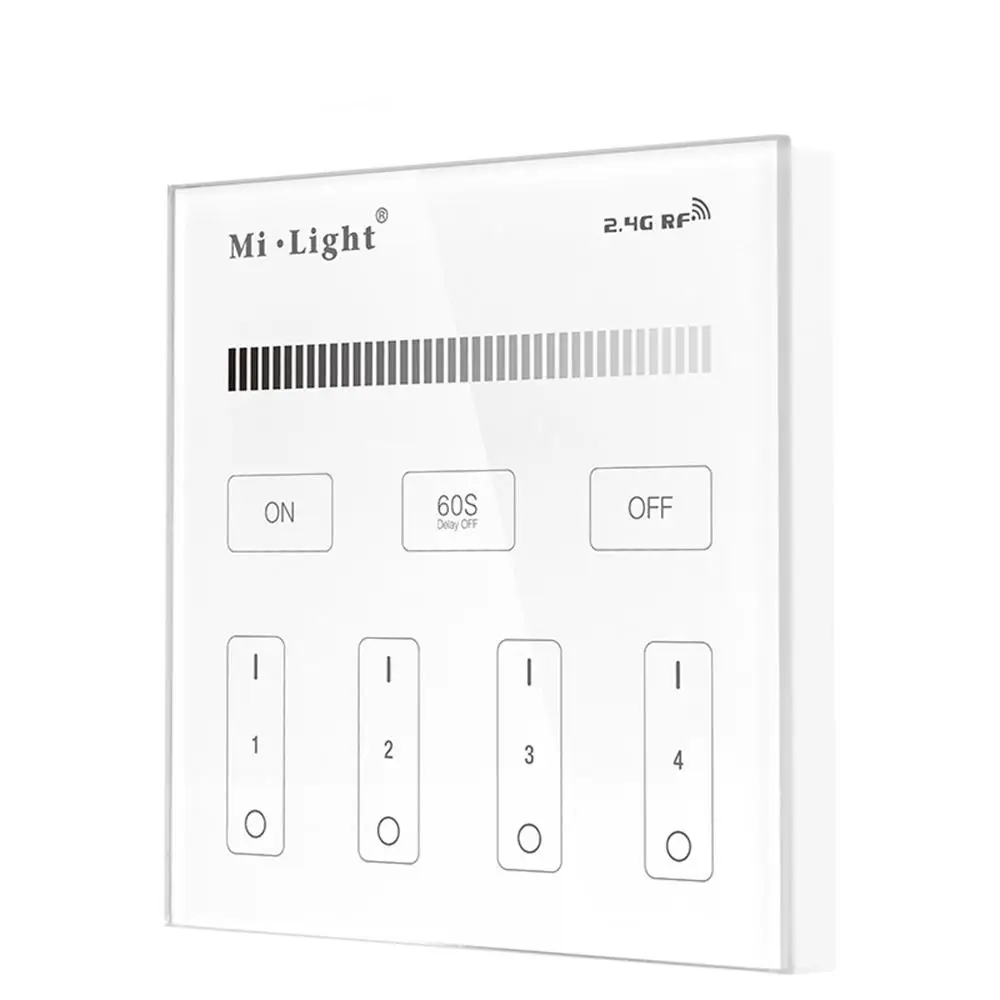 

Milight T1 4-Zone Brightness Dimming Smart Panel Remote LED Strip Light Controller AC180V-240V For single white LED Bulb