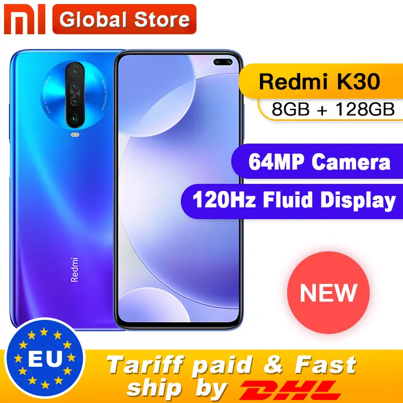 Смартфон Xiaomi Redmi K30 8GB 128GB 4G, Восьмиядерный процессор Snapdragon 730G, камера 64 мп, 120 Гц, жидкий дисплей, 4500 мАч