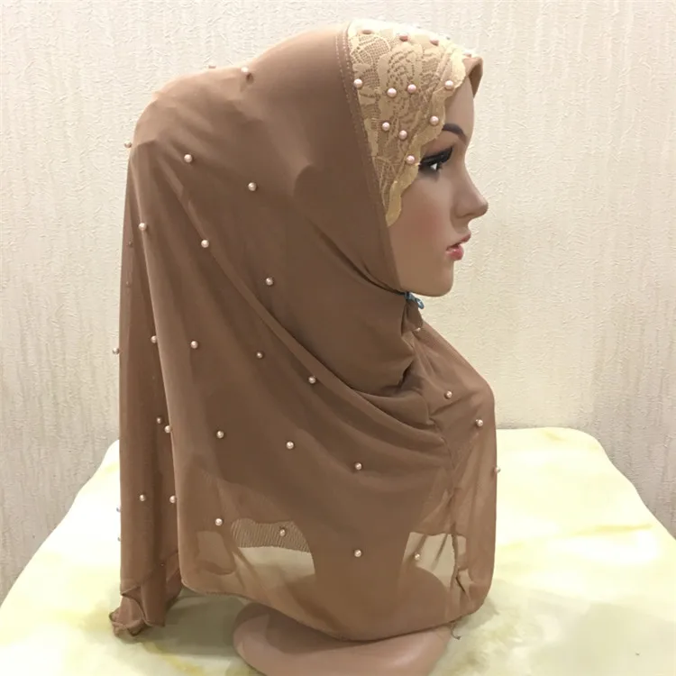 Роскошные женские хиджаб Кристалл Amira для леди головные уборы Кружева цветочные оголовье bufanda женский